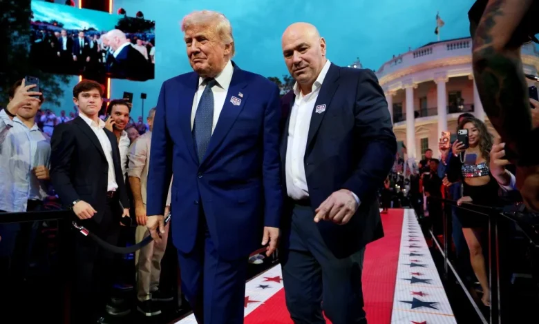 Donald Trump And Dana White Make Entrance To UFC Event At White House
