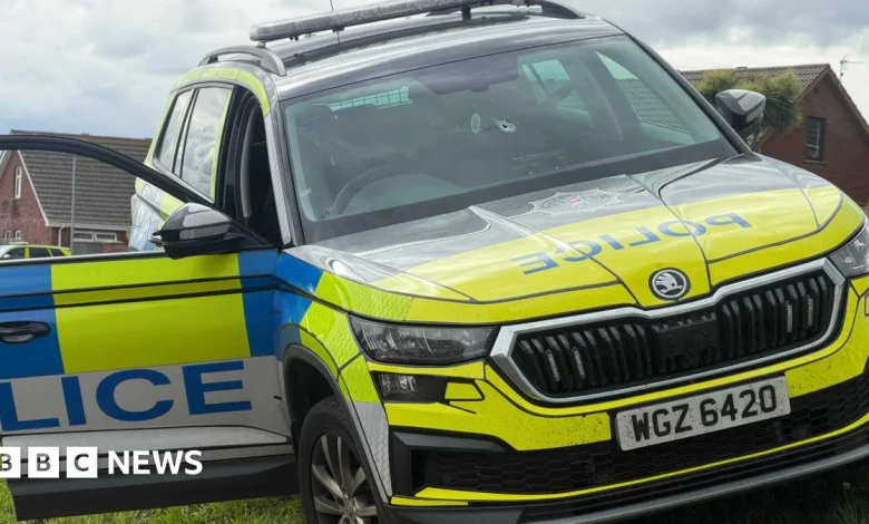 Downpatrick: Shot fired as officer is struck by stolen police car