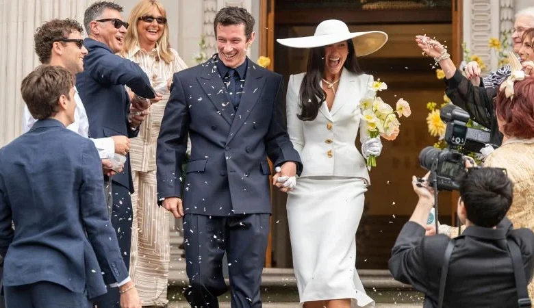Dua Lipa marries Callum Turner in a Schiaparelli skirt suit