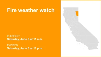 Eastern Lassen County under a fire weather watch Saturday - gusts may reach 40 mph