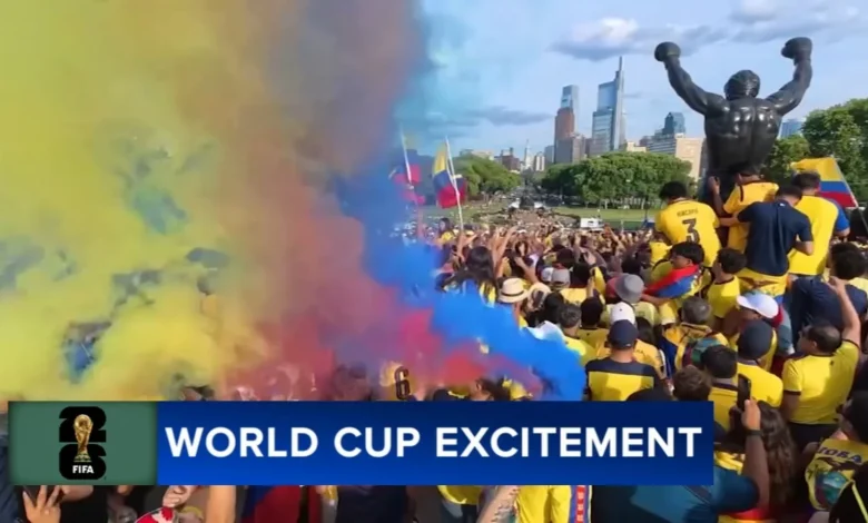 Ecuador fans fill Art Museum steps ahead of first World Cup match in Philadelphia