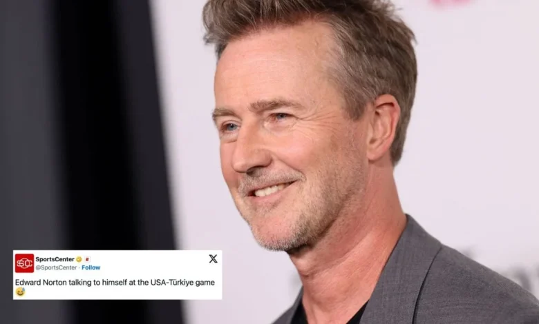 Ed Norton attended the World Cup and everyone made the same 'Fight Club' joke