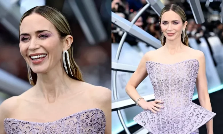 Emily Blunt Embraces Lilac Tones for 'Disclosure Day' London Premiere