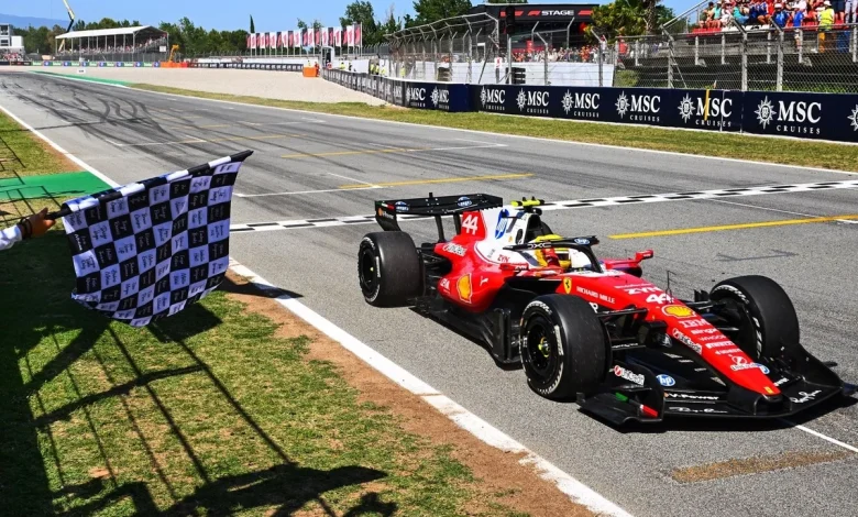 F1 Barcelona GP: Lewis Hamilton takes maiden Ferrari win as Kimi Antonelli retires late
