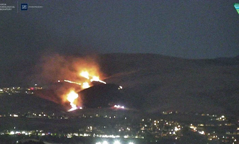 Fire crews respond to brush fire behind Safeway in Sparks; containment efforts underway