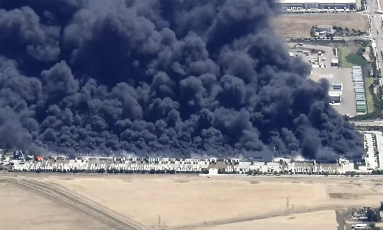 Fire destroys medical supply warehouse in Tracy, California