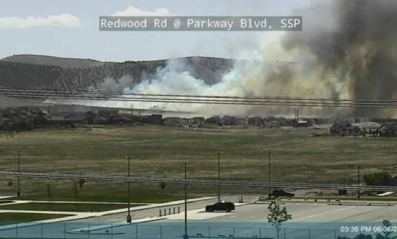 Fire starts near Saratoga Springs Utah Temple