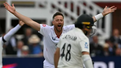 Four-wicket Robinson rocks New Zealand after England collapse in 1st Test
