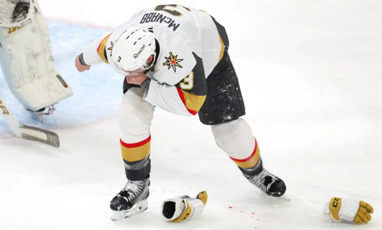 Golden Knights' McNabb Taken to Hospital After Taking 87 MPH Puck to Face in Stanley Cup Final G2