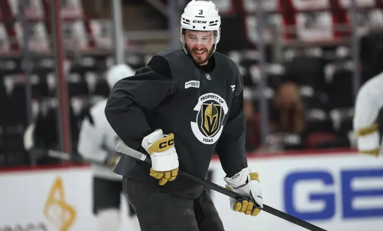 Golden Knights defenseman takes puck to the face, leaves Game 2
