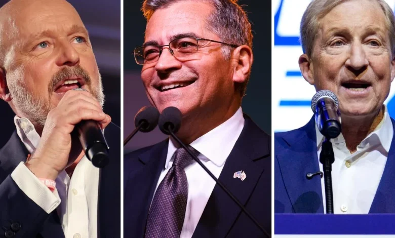 Hilton and Becerra lead California governor's race; Steyer faces elimination