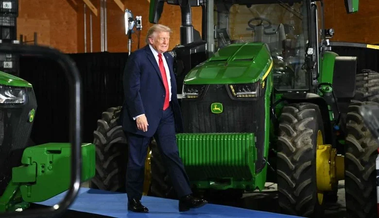 In a visit to farm country, Trump extols ‘beautiful fountains’ back in Washington