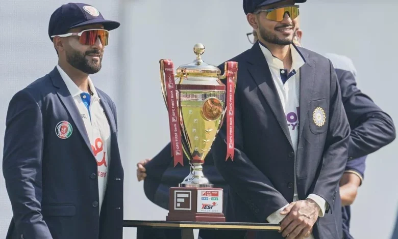 India wins the toss and chooses to bat against Afghanistan in a one-off cricket test