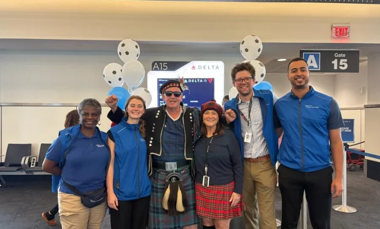 Inside Delta’s World Cup send-off for Scotland football's Tartan Army traveling from Boston to Miami