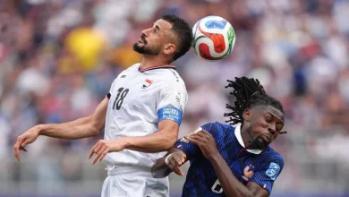 Iraq striker Aymen Hussein exits vs. France with apparent injury