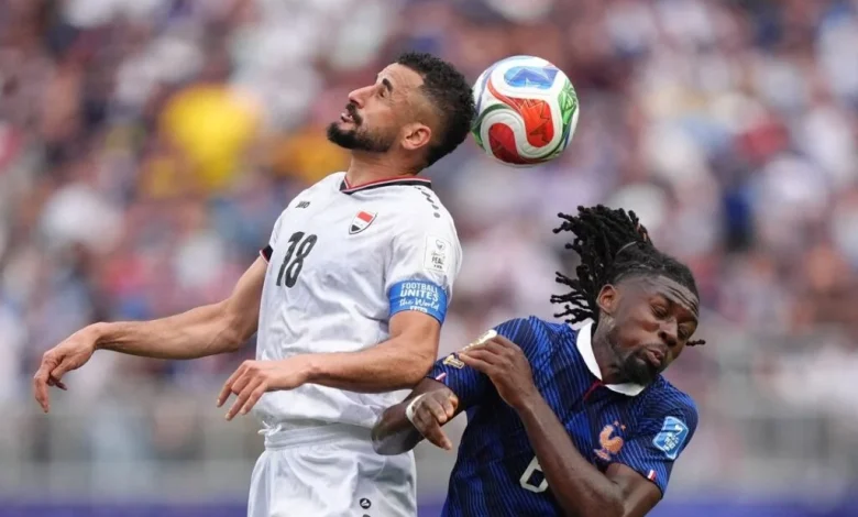 Iraq striker Aymen Hussein exits vs. France with apparent injury