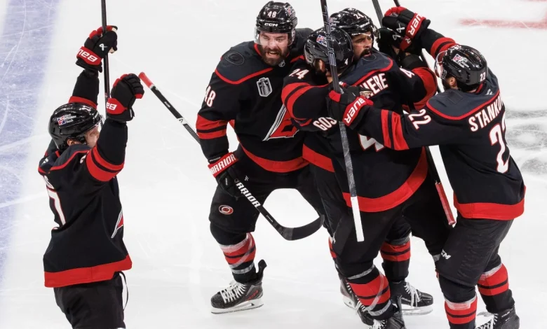 Jarvis scores OT winner as Hurricanes even series vs. Golden Knights
