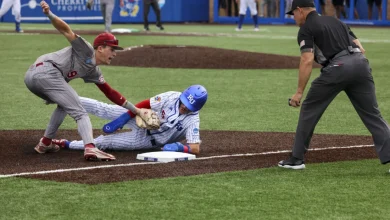 Jayhawks fall 8-1 to Sooners in Super Regional opener