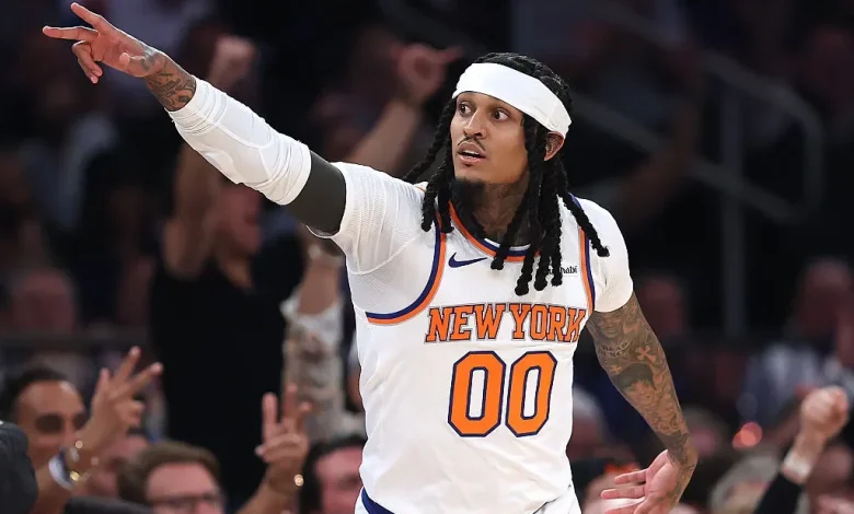 Jordan Clarkson Rocks A Custom Who Decides War Knicks Jacket To The NBA Finals
