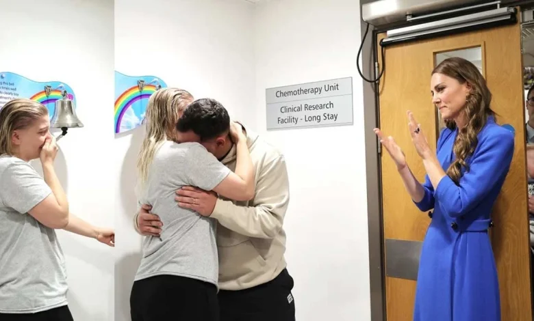 Kate Middleton moves to tears as cancer patient rings bell in emotional moment