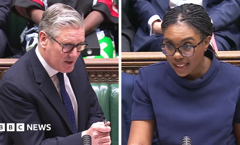 Keir Starmer and Kemi Badenoch clash over defence spending at PMQs