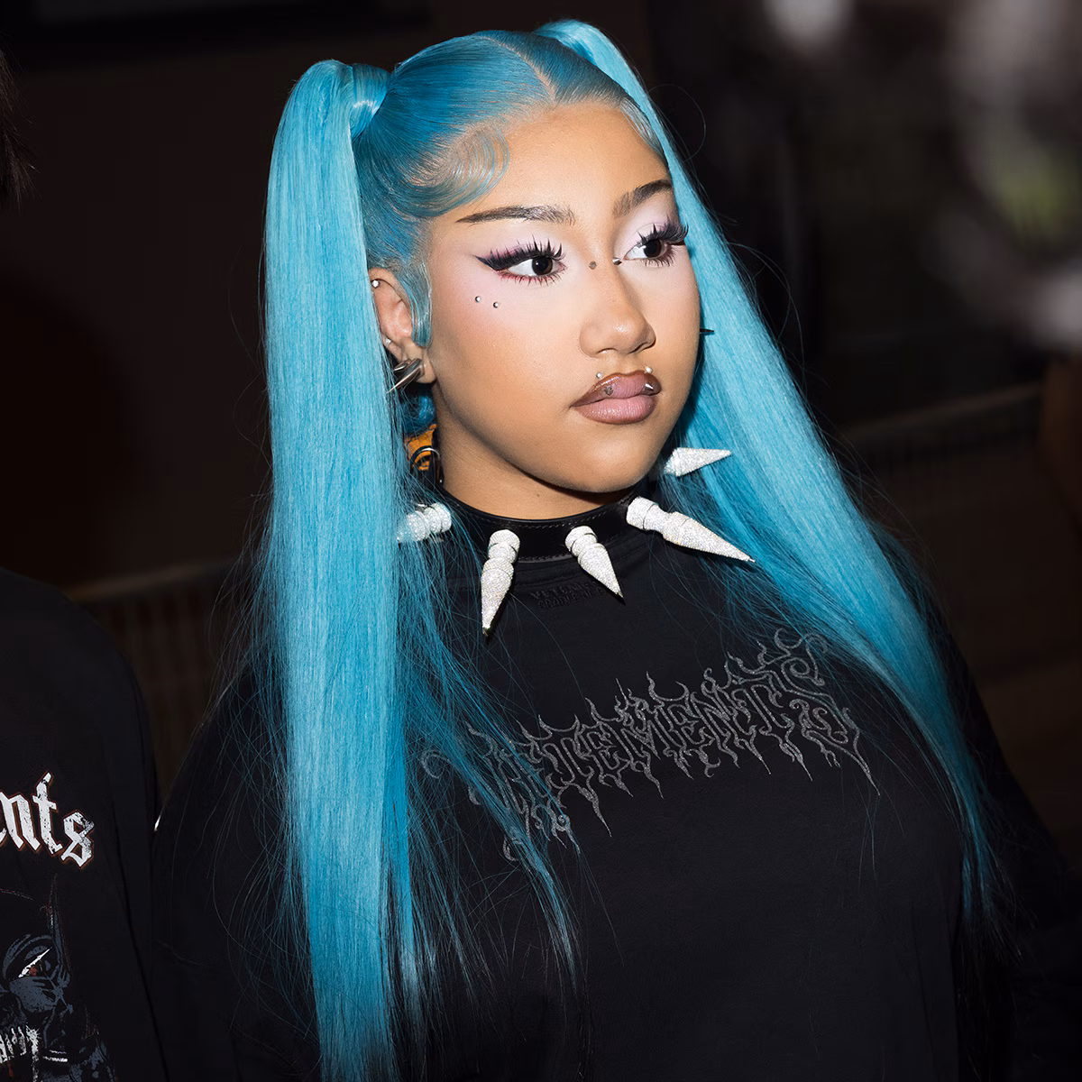 Kim Kardashian and Kanye West's Daughter North West Shows Off Lip Piercings During Paris Fashion Week