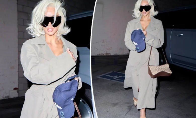 Kim Kardashian debuts new bleached blond hair in Los Angeles