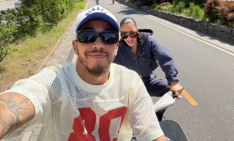 Kim Kardashian panics as she loses control of bike on Lewis Hamilton date and more star snaps