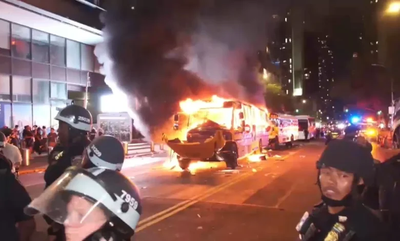 Knicks celebrations: School bus set on fire, multiple people arrested, 17-year-old shot