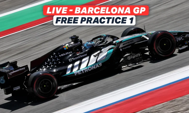 LIVE: George Russell bites back in Barcelona as Kimi Antonelli misses FP1