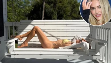 'Landman' star Michelle Randolph stuns in barely-there metallic yellow bikini