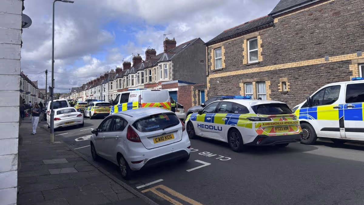 Large police presence at Cardiff street and woman arrested