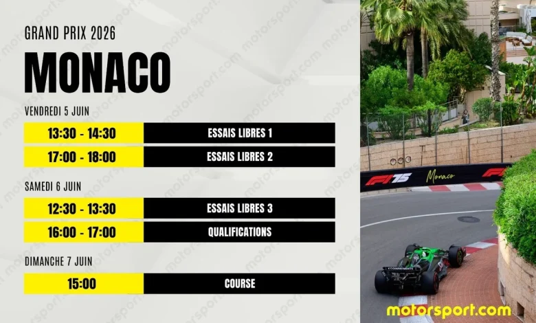 Le programme du GP de Monaco F1 2026 : dates, horaires et infos