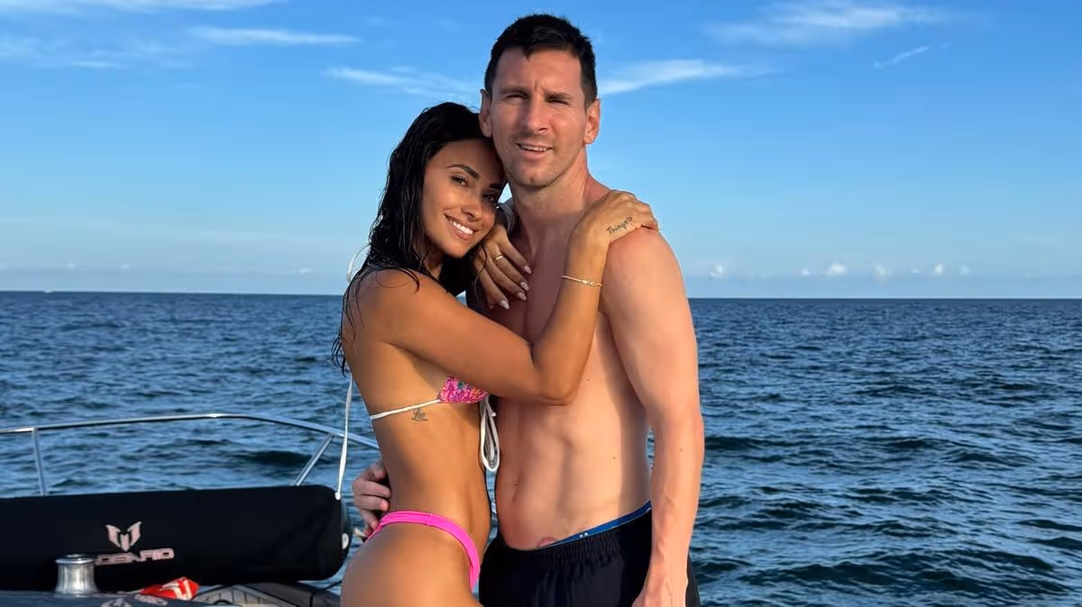Lionel Messi's WAG flaunts figure in leopard print bikini ahead of World Cup opener
