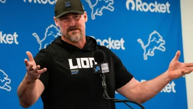 Lions coach Dan Campbell mocks Myles Garrett trade reactions