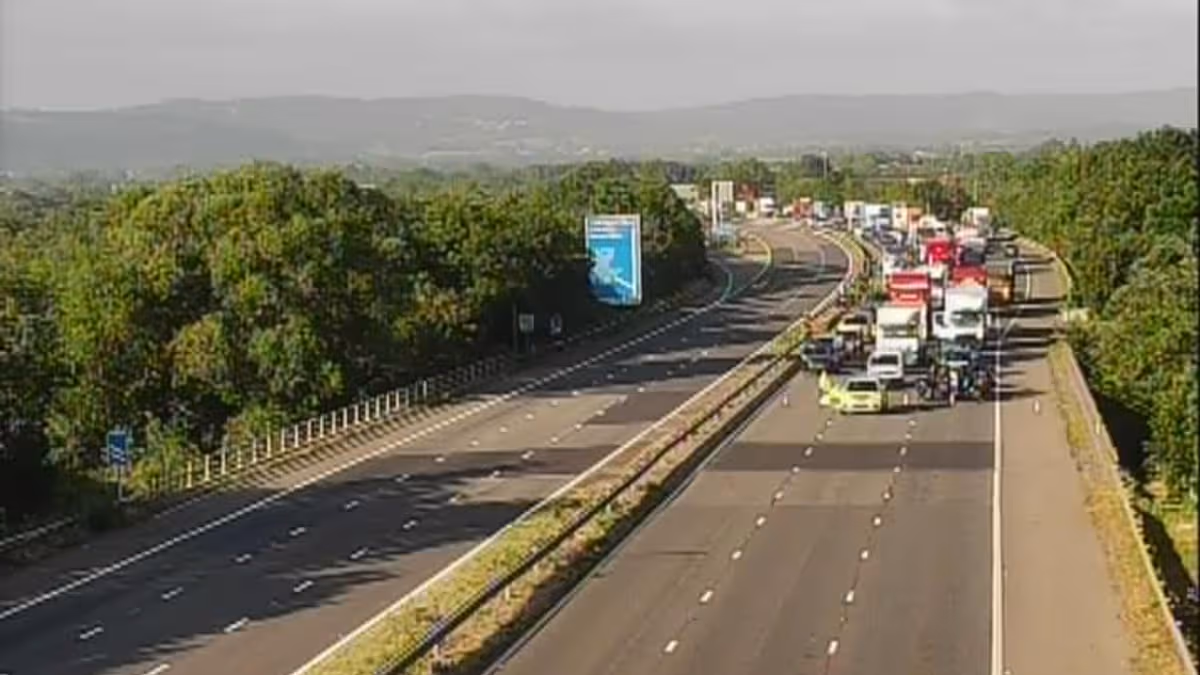 M5 traffic halted because of 'people in the road' - updates
