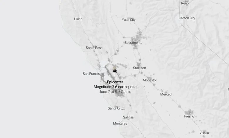 Map: 3.6-Magnitude Earthquake Shakes the San Francisco Bay Area