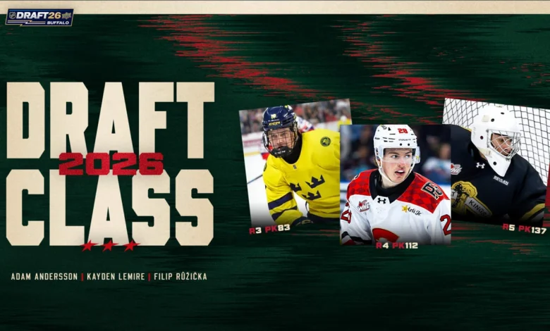 Minnesota Wild Selects Three Players in the 2026 Upper Deck NHL Draft