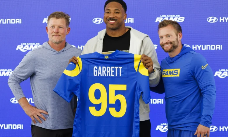 Myles Garrett says it cost him "more than a couple bucks" to get the Rams' No. 95 jersey