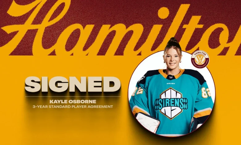 PWHL HAMILTON SIGNS KAYLE OSBORNE TO THREE-YEAR CONTRACT