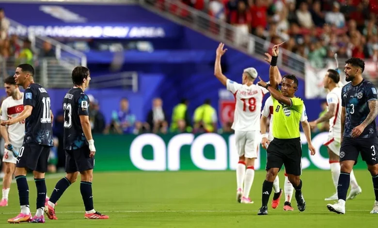 Paraguay's Almiron becomes first to be sent off for covering mouth