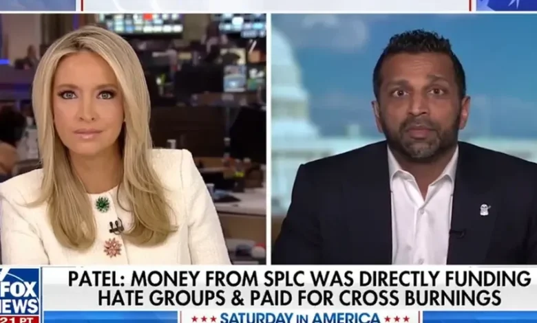 Patel says SPLC funded hate groups, cross burnings after latest DOJ indictment