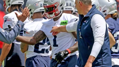 Patriots OTAs: A.J. Brown appears, Drake Maye shines, starter leaves early