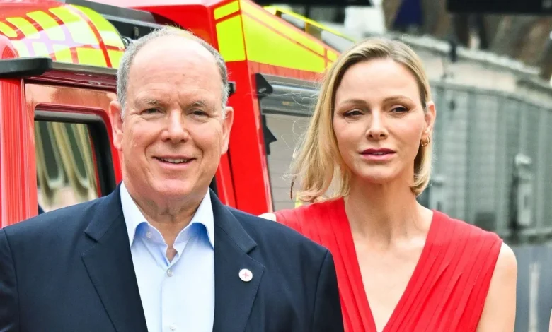Princess Charlene turns heads in scarlet dress with matching heels and sleek bob at Monaco Grand Prix