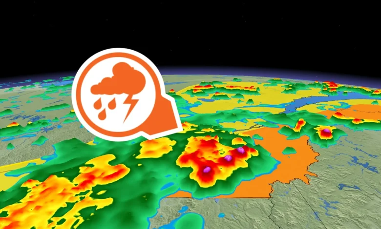 Risque d'orages violents et pluies torrentielles dimanche