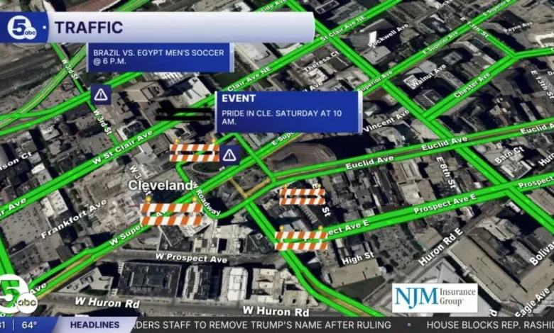 Road closures and parking restrictions for busy Saturday in Cleveland