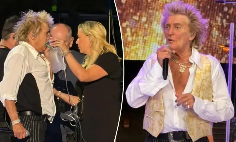 Rod Stewart, 81, stops Utah concert to use oxygen tank onstage after nearly fainting