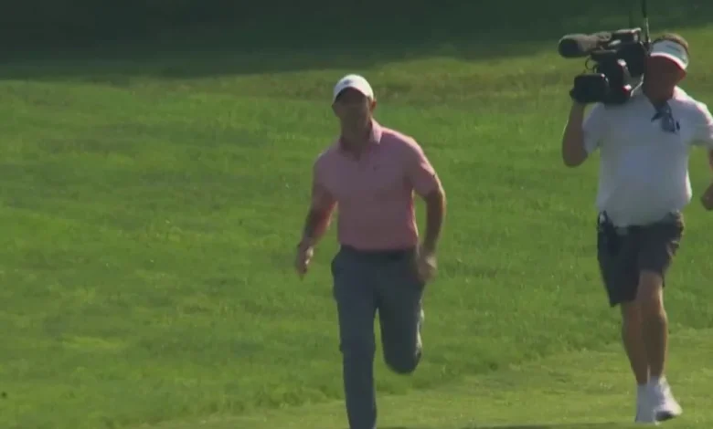 Rory tests cameraman's cardio on 17th hole at Memorial