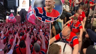 Rowing Norwegian World Cup fans take over NYC subways, Times Square