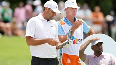 Scottie Scheffler fumes at caddie after hitting ball in the water at Memorial